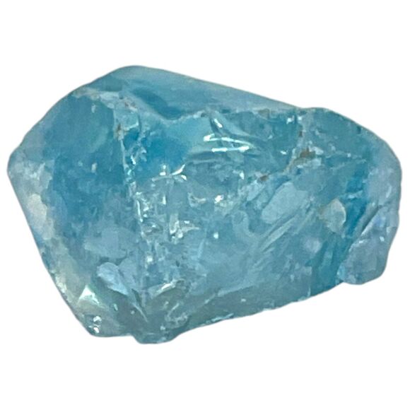 Satin Blue Translucent Art Glass Cullet Glowing Manganese Slag Glass #4GM371 - Picture 6 of 7